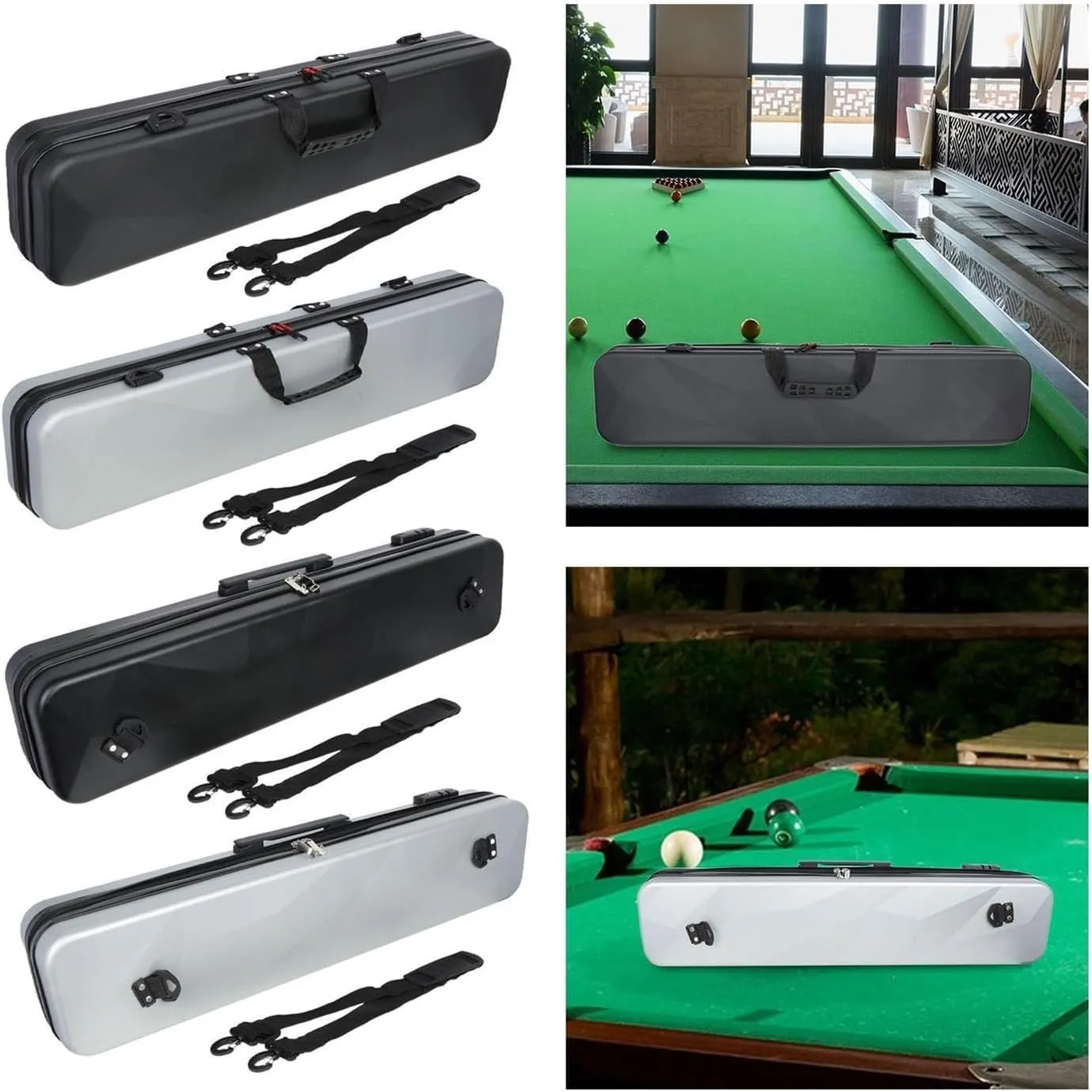 Billiards Stick Bag Billiard Cue Case 1/2 Fit for Club Bag Hard Snooker Billiard Cues Carry Bag Fashionable(Black1)