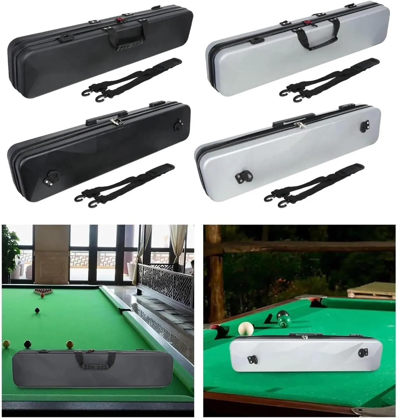 Billiards Stick Bag Billiard Cue Case 1/2 Fit for Club Bag Hard Snooker Billiard Cues Carry Bag Fashionable(Black1)
