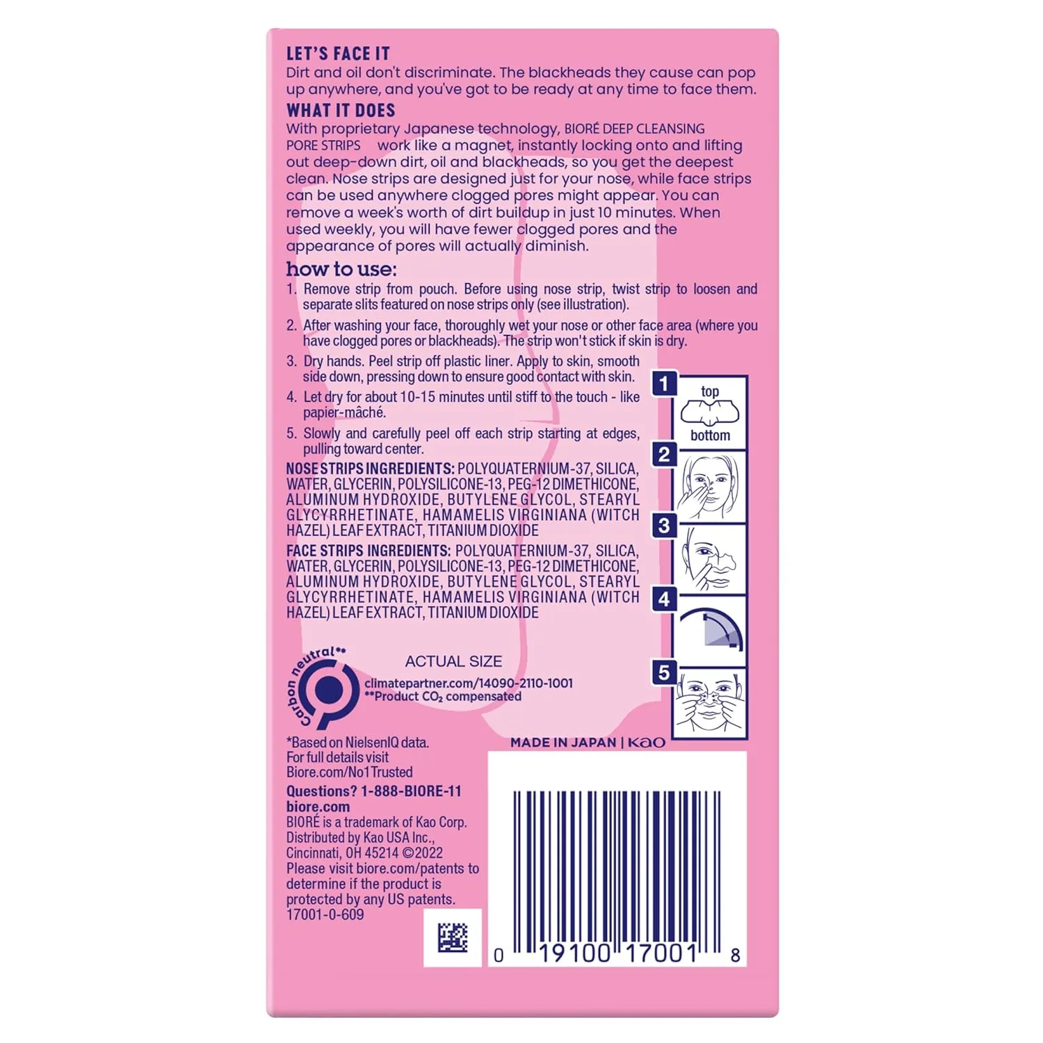 Bioré Nose Face Blackhead Remover Strips, Deep Cleansing Strips for Nose, Chin, or Forehead, Instant Blackhead Removal and Pore Unclogging, Oil-free, Non-Comedogenic Use, Value Size 24 Count