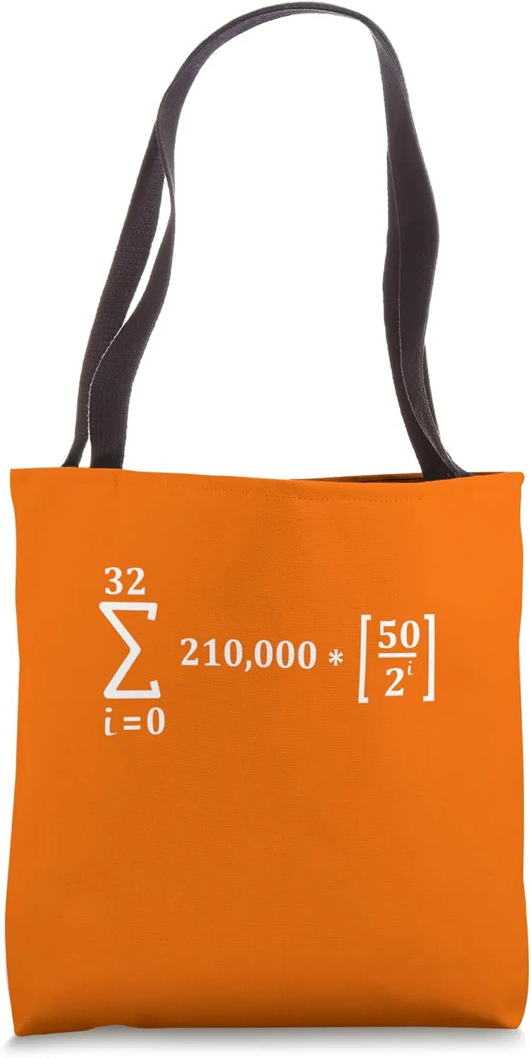 Bitcoin Halving Equation Satoshi Crypto Bitcoin Lover Gift Tote Bag