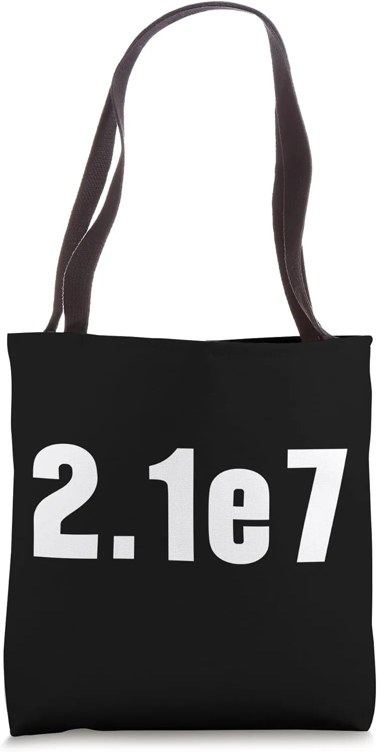Bitcoin Max Supply of 21 Million in E Notation 2,1e7 Tote Bag