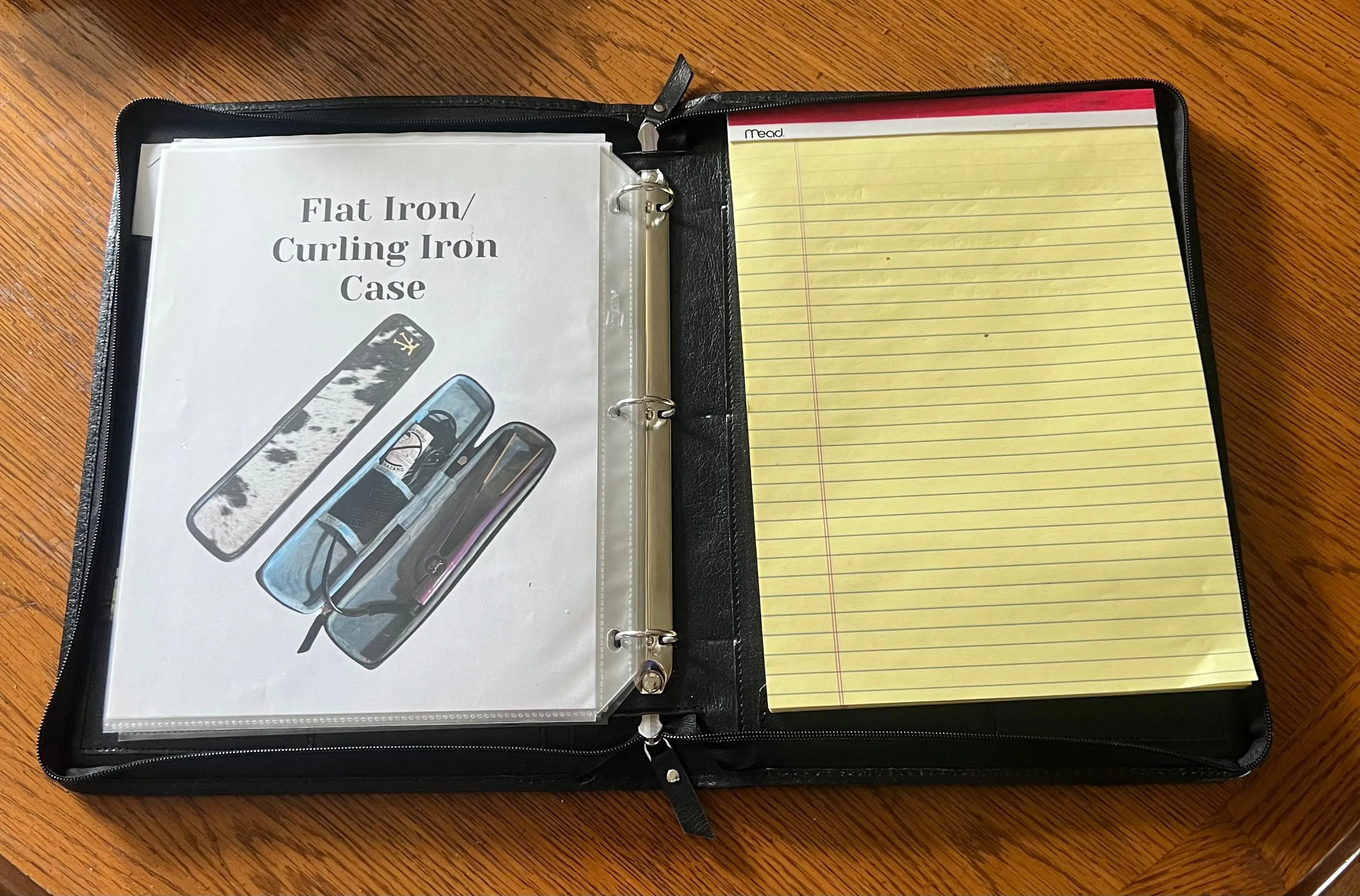 Black leather cowhide Portfolio