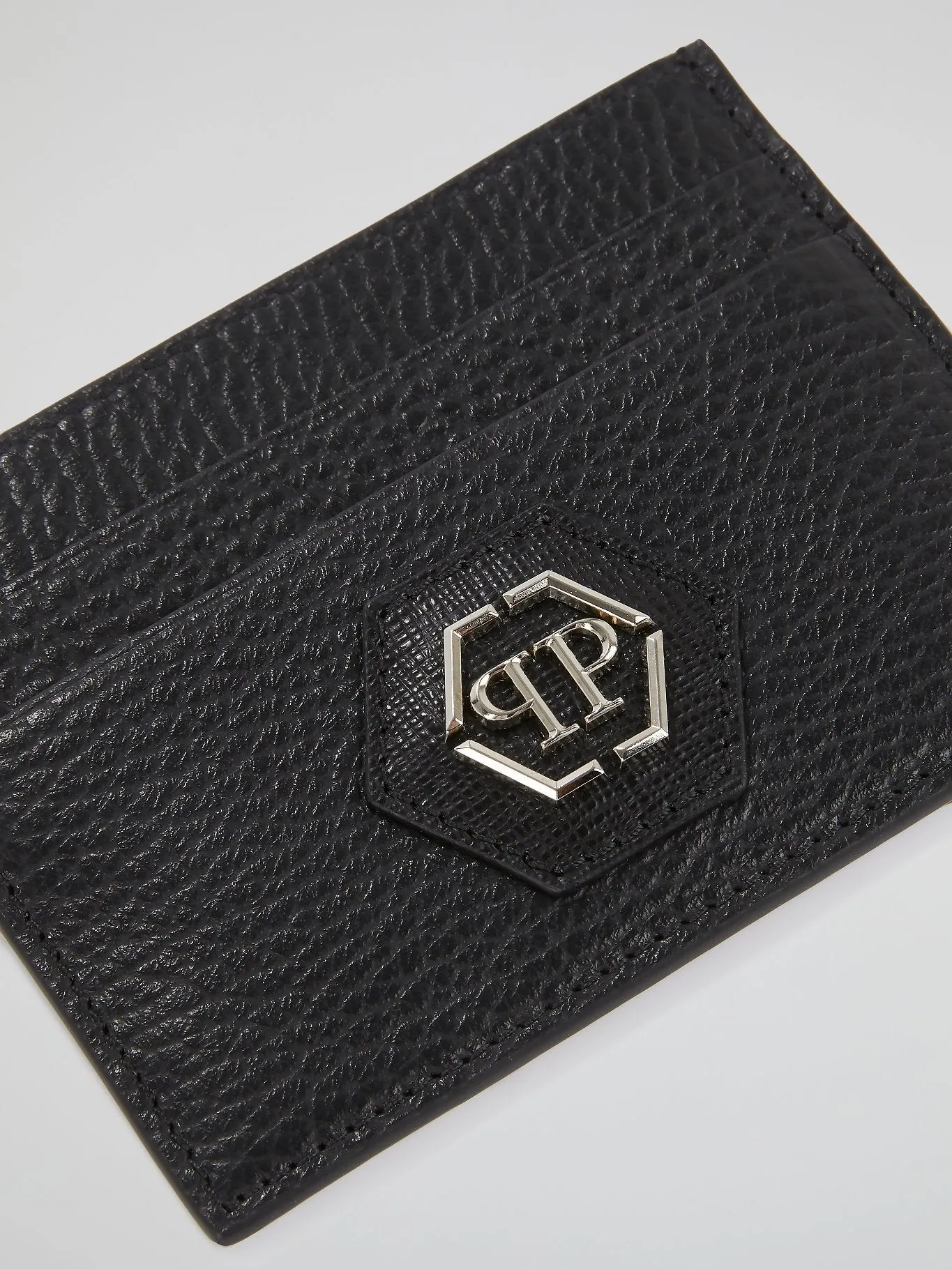 Black Monogram Patched Credit Card Holder