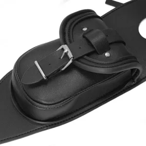 Black PU Leather Fuel Tank Panel Bag Compatible With Sportster XL 883 1200 Motorcycle