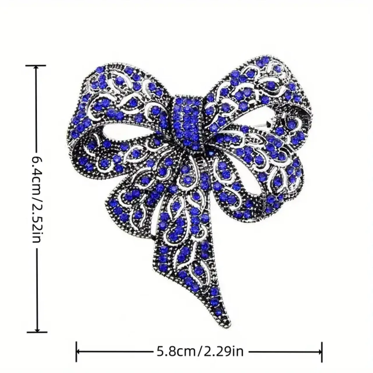 Blue Bow Brooch Pin