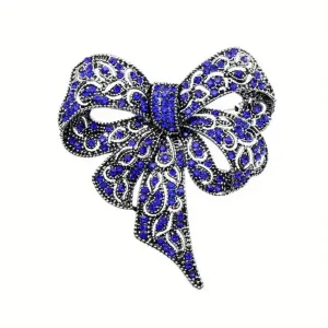 Blue Bow Brooch Pin