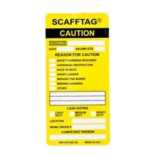 Brady SCAFFTAG Inserts: SCAFFTAG CAUTION: REQUESTING SUPERVISOR: DATE: INCOMPLETE: REASON FOR CAUTI…| Buy online