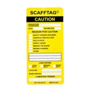 Brady SCAFFTAG Inserts: SCAFFTAG CAUTION: REQUESTING SUPERVISOR: DATE: INCOMPLETE: REASON FOR CAUTI…| Buy online