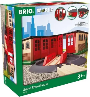BRIO World - 33736 Grand Roundhouse - Ultimate Train Set Accessory | Accommodates 5 Trains | Rotating Switch Turntable | Compatible with All Railway Toys | Perfect for Kids Ages 3 