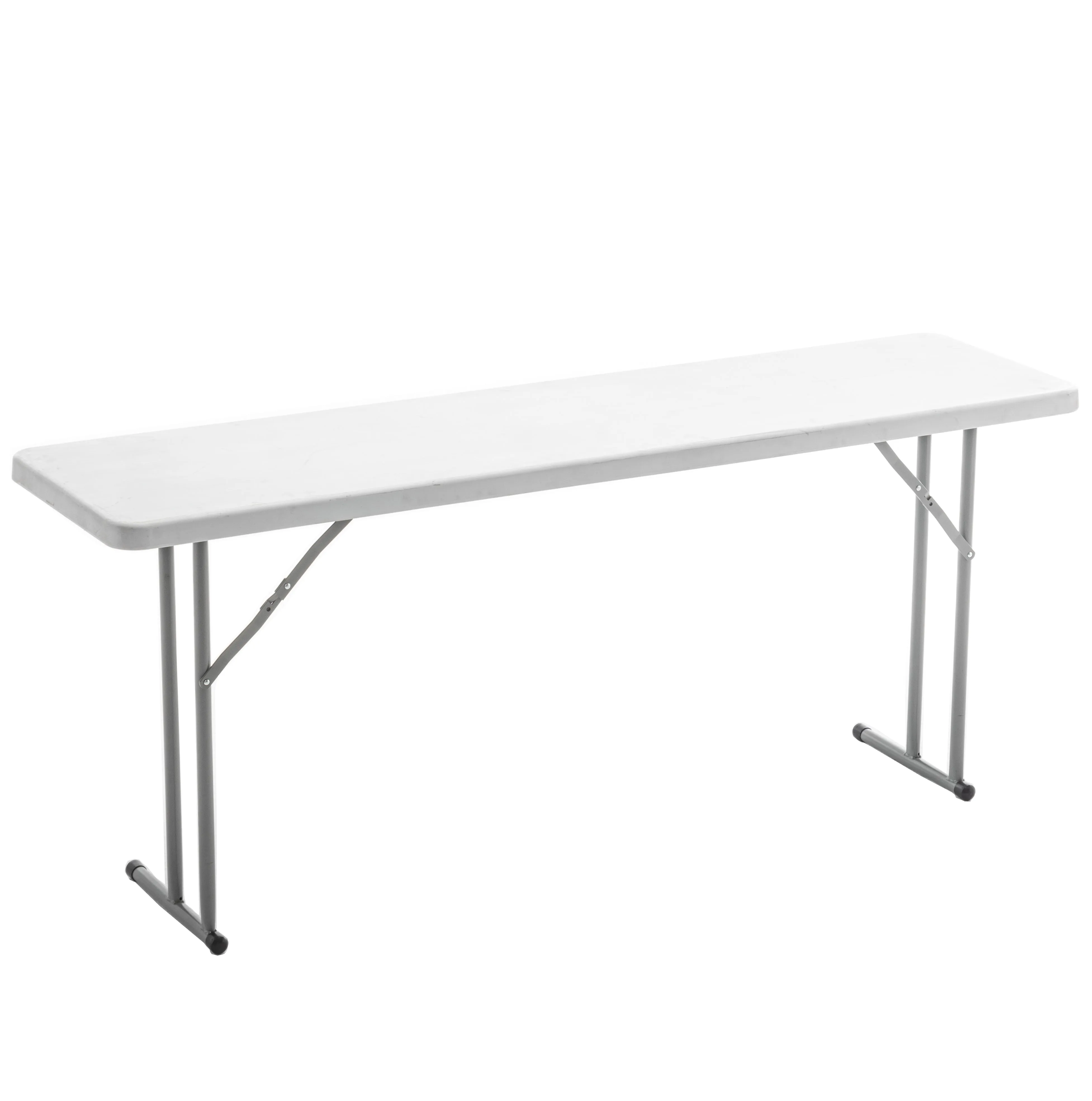 BTExpert 6-Foot - 72" long White Plastic Folding Seminar Training Table Portable 18" Wide narrow, 29" High, events indoor outdoor lightweight Set of 5
