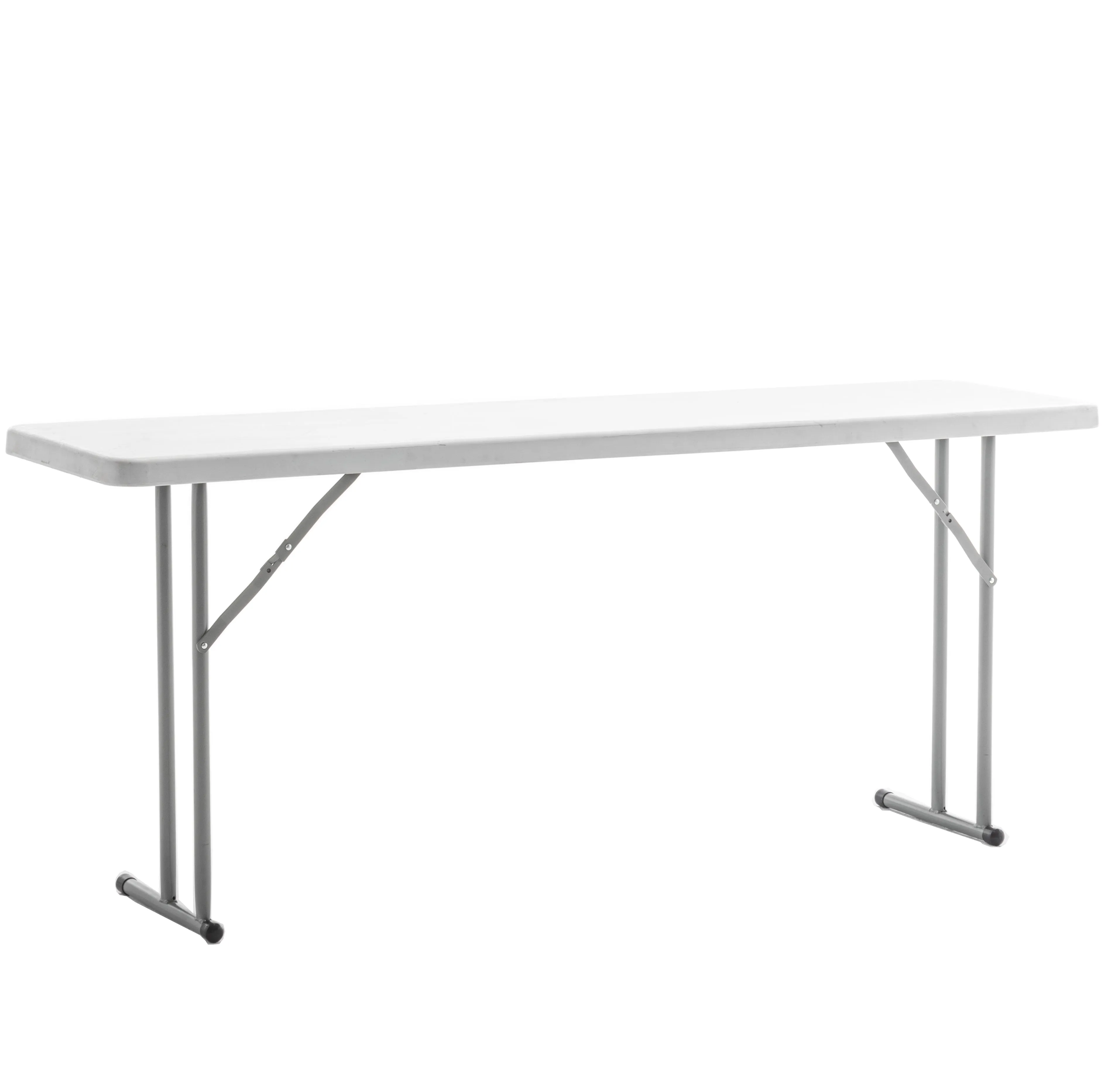 BTExpert 6-Foot - 72" long White Plastic Folding Seminar Training Table Portable 18" Wide narrow, 29" High, events indoor outdoor lightweight Set of 5