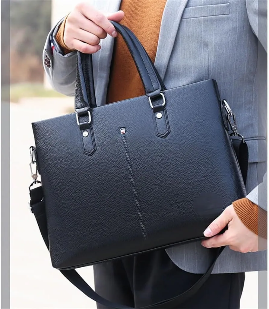 Business PU Leather Bag Computer Exhibition Industry Bag Handbag Ones Shoulder Cross Backpack Conference