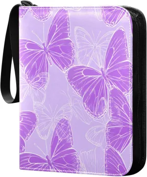 Butterflies Card Binder 4 Pockets, 400 Pockets Trading Card Binder Removable Card Albums Card Holder for Games, Sports, Football, Baseball Cards