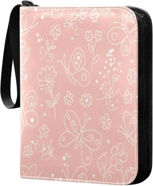Butterflies Card Binder 4 Pockets, 400 Pockets Trading Card Binder Removable Card Albums Card Holder for Games, Sports, Football, Baseball Cards