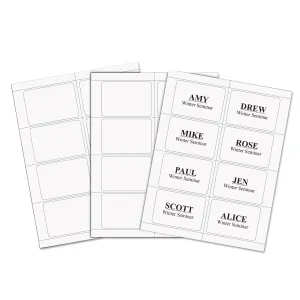 C-Line® Laser Printer Name Badges, 3 3/8 X 2 1/3, White, 200/box