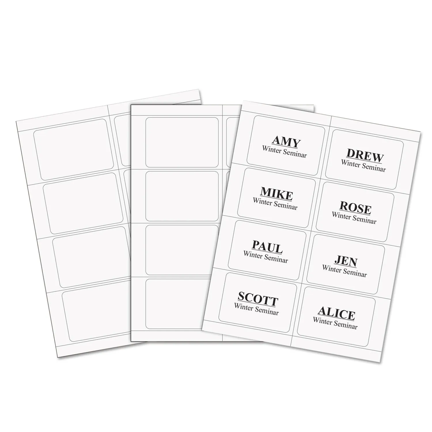 C-Line® Laser Printer Name Badges, 3 3/8 X 2 1/3, White, 200/box