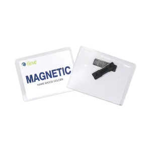C-Line® Magnetic Name Badge Holder Kit, Horizontal, 4w X 3h, Clear, 20/box