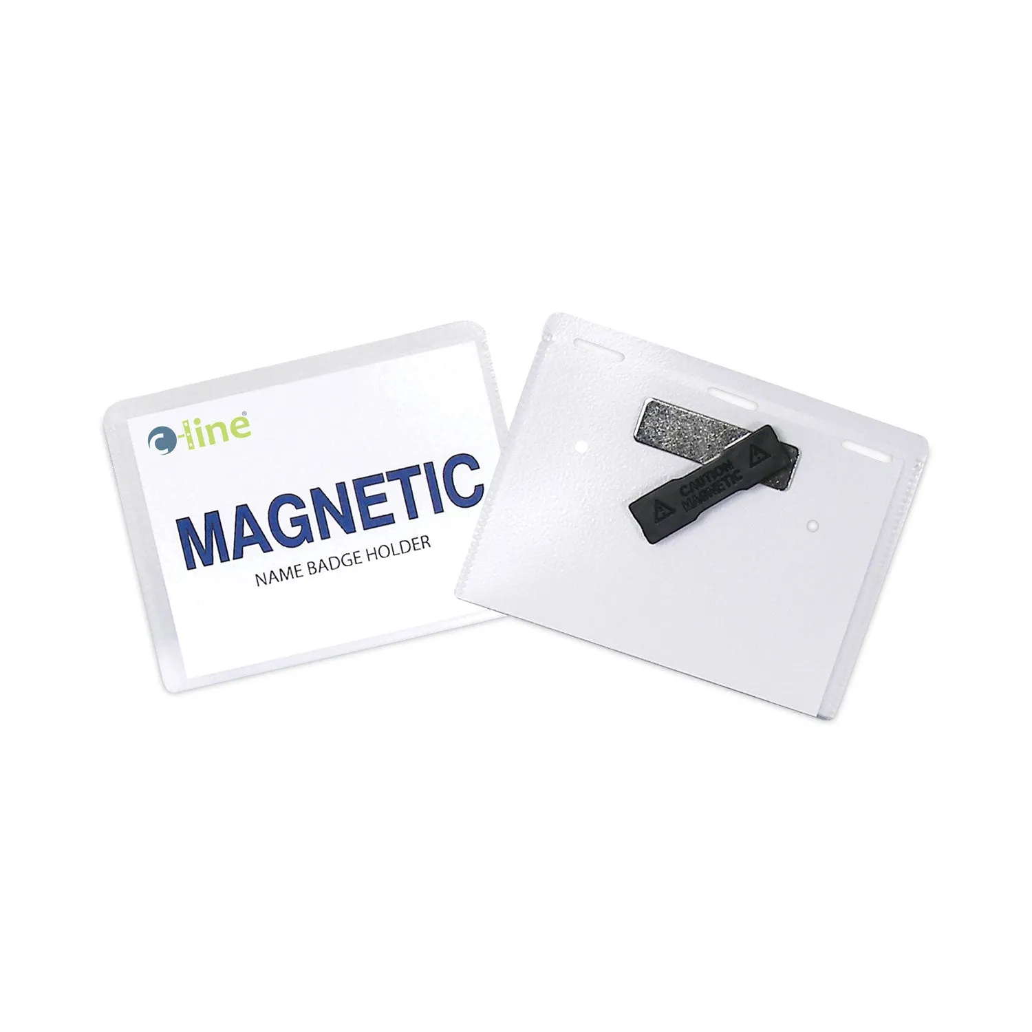 C-Line® Magnetic Name Badge Holder Kit, Horizontal, 4w X 3h, Clear, 20/box