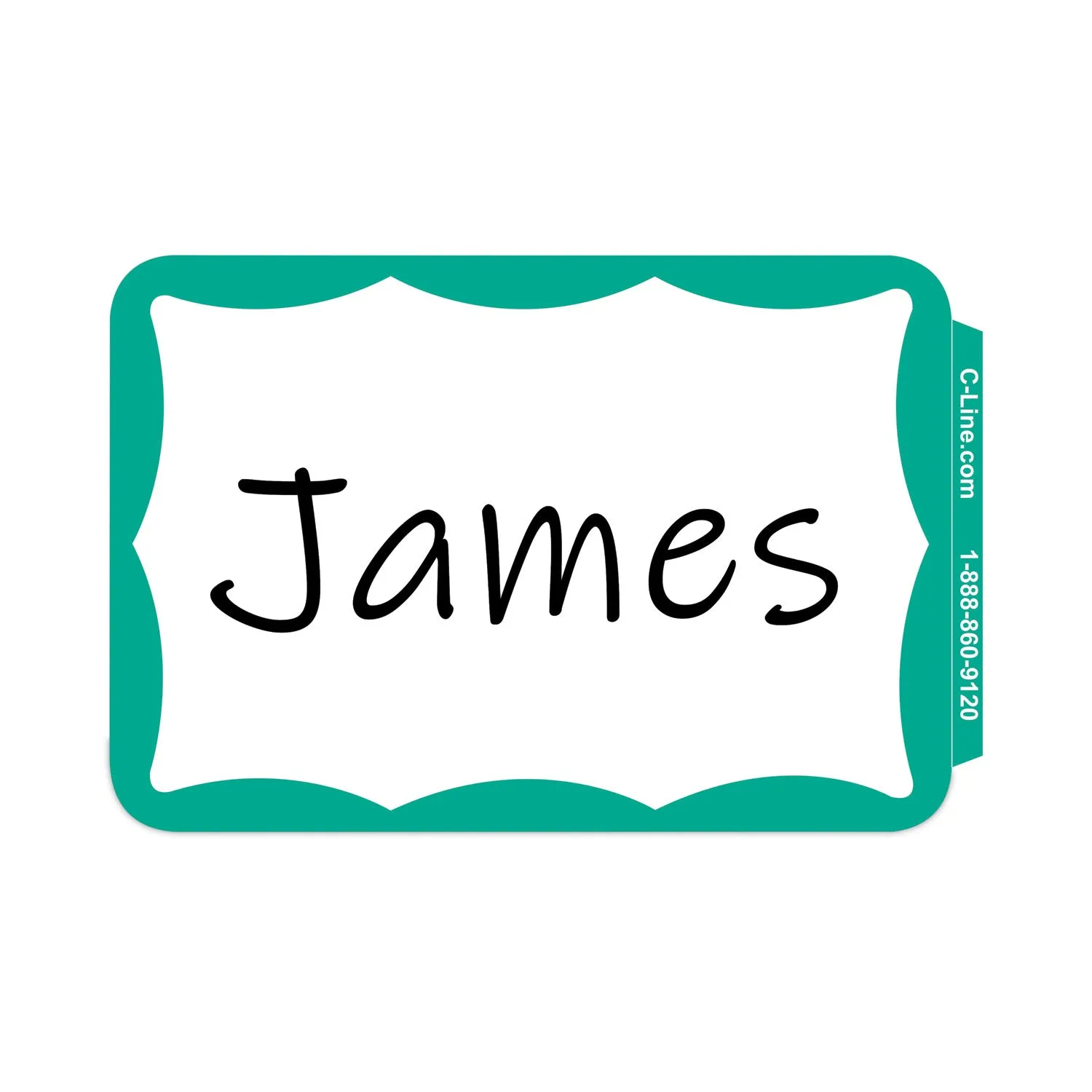 C-Line® Self-Adhesive Name Badges, 3.5 X 2.25, Green, 100/box