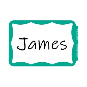 C-Line® Self-Adhesive Name Badges, 3.5 X 2.25, Green, 100/box