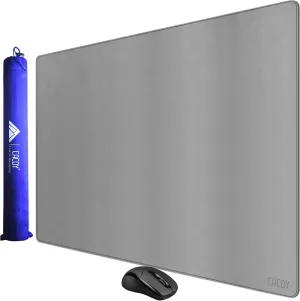 Cacoy PU Leather Moues Pad for Desk, 40" x 24" XXL Large Computer Desk Pad Blotters for Keyboard and Mouse Writing Mat for Office and Home (Grey)