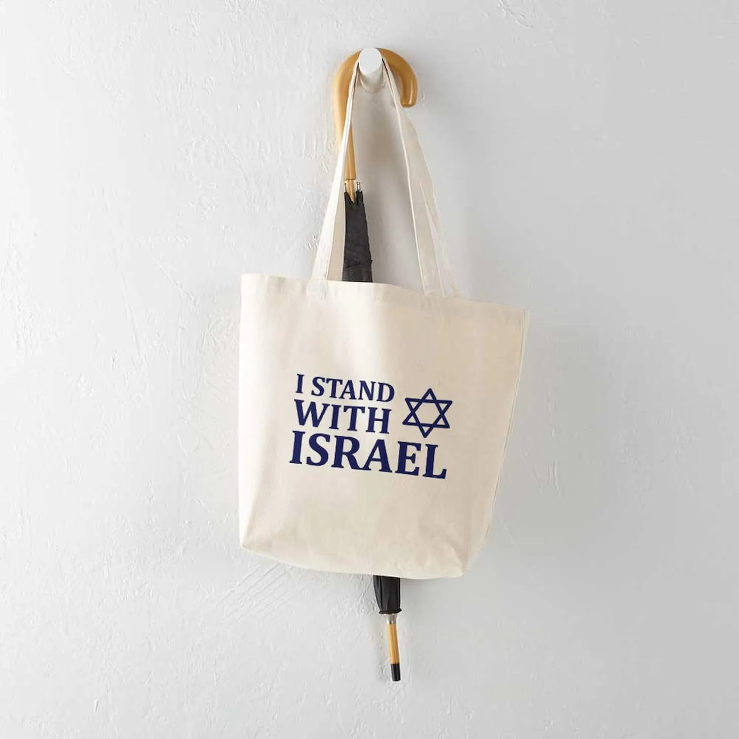CafePress I Stand With Israel Tote Bag Reusable Natural Beige Canvas Shopping Bag