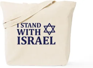 CafePress I Stand With Israel Tote Bag Reusable Natural Beige Canvas Shopping Bag