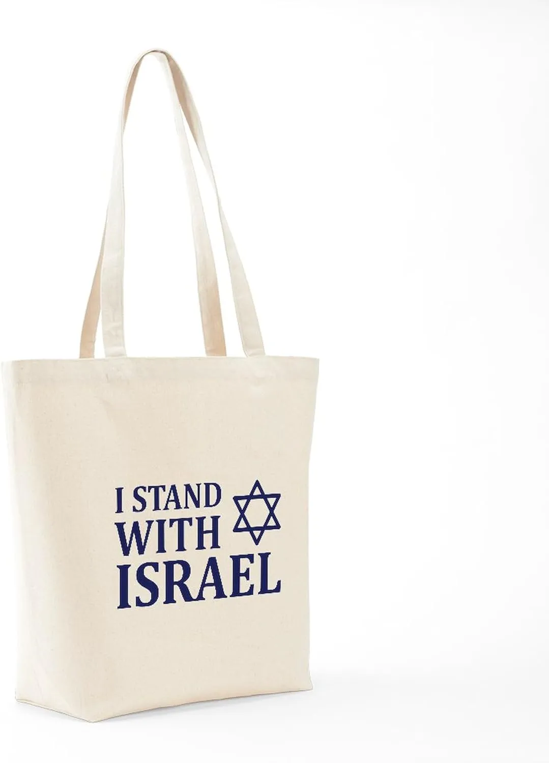 CafePress I Stand With Israel Tote Bag Reusable Natural Beige Canvas Shopping Bag
