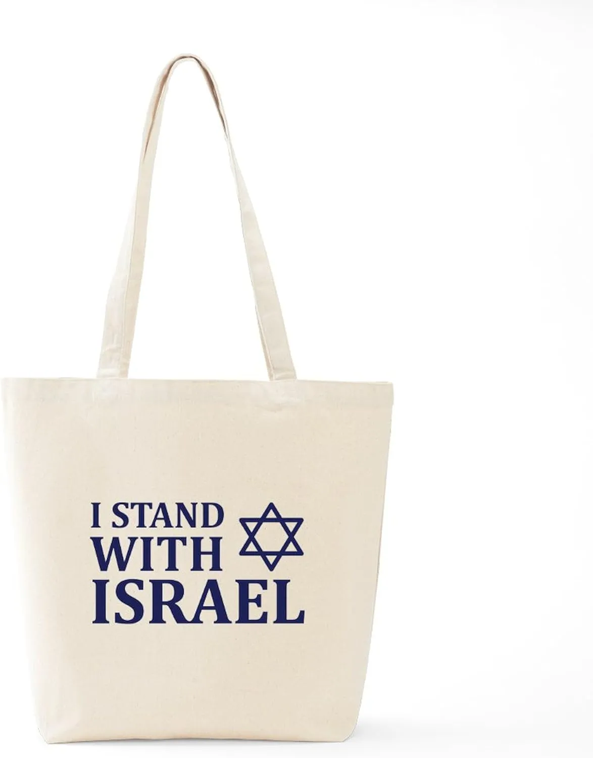 CafePress I Stand With Israel Tote Bag Reusable Natural Beige Canvas Shopping Bag