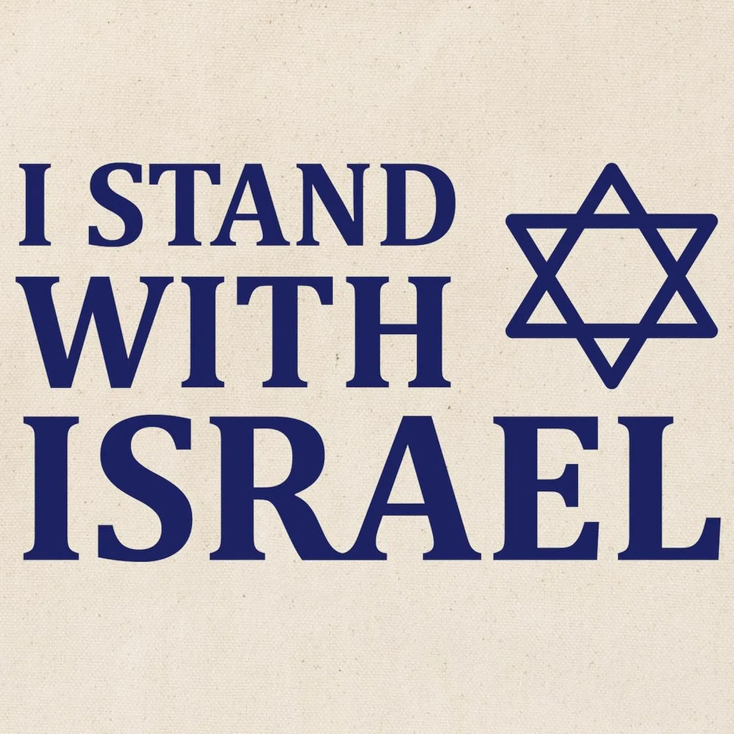 CafePress I Stand With Israel Tote Bag Reusable Natural Beige Canvas Shopping Bag