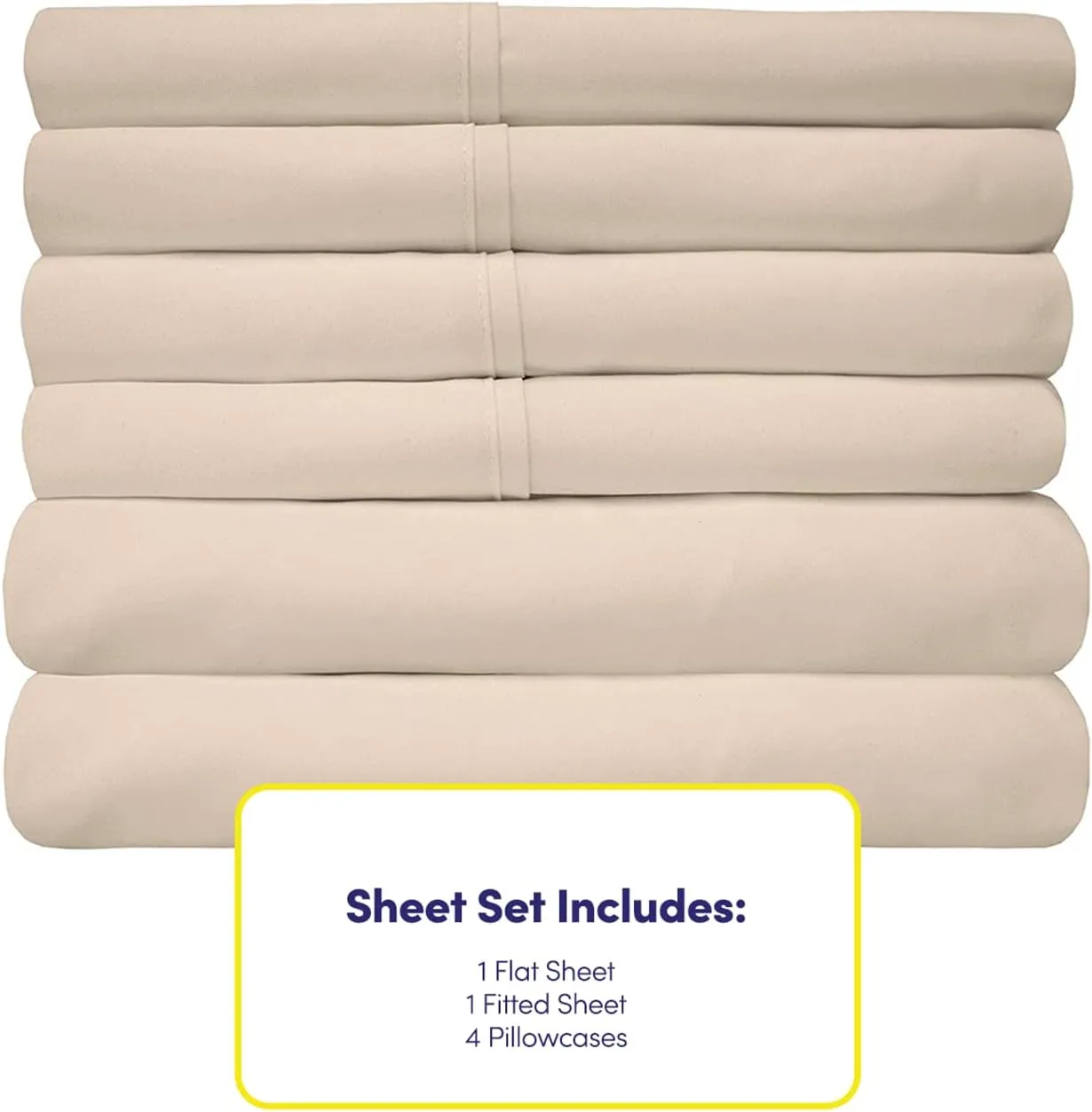Cal King Size Bed Sheets - 6 Piece 1500 Supreme Collection Fine Brushed Microfiber Deep Pocket California King Sheet Set Bedding - 2 Extra Pillow Cases, Great Value, California King, Beige
