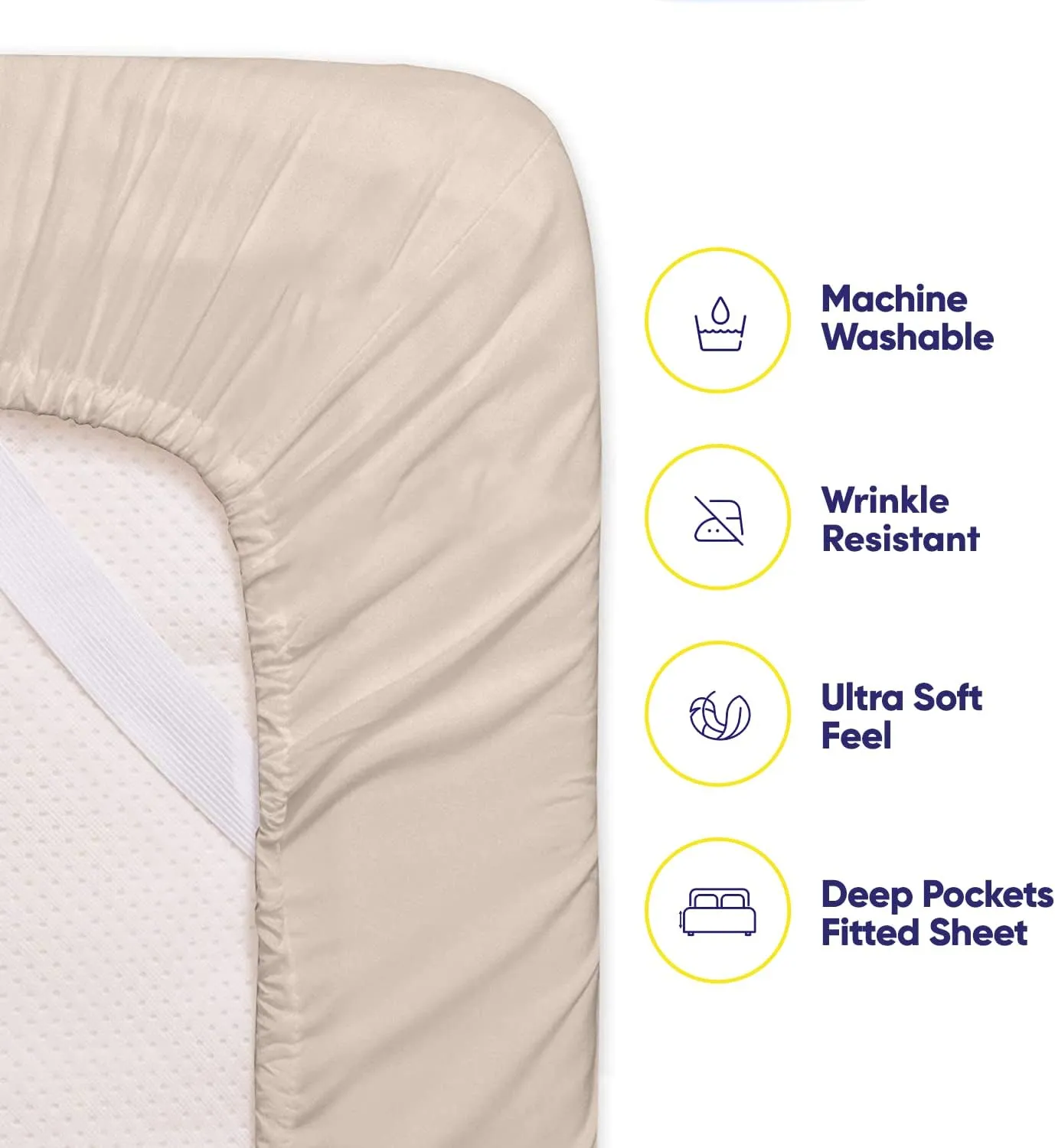 Cal King Size Bed Sheets - 6 Piece 1500 Supreme Collection Fine Brushed Microfiber Deep Pocket California King Sheet Set Bedding - 2 Extra Pillow Cases, Great Value, California King, Beige