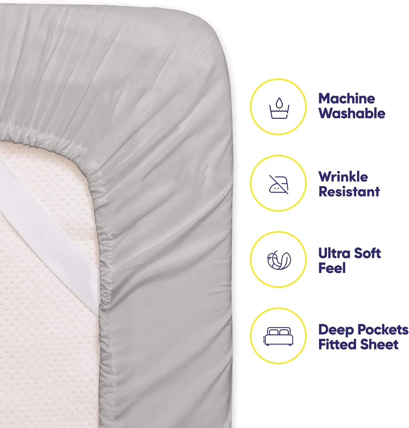 Cal King Size Bed Sheets - 6 Piece 1500 Supreme Collection Fine Brushed Microfiber Deep Pocket California King Sheet Set Bedding - 2 Extra Pillow Cases, Great Value, California King, Silver
