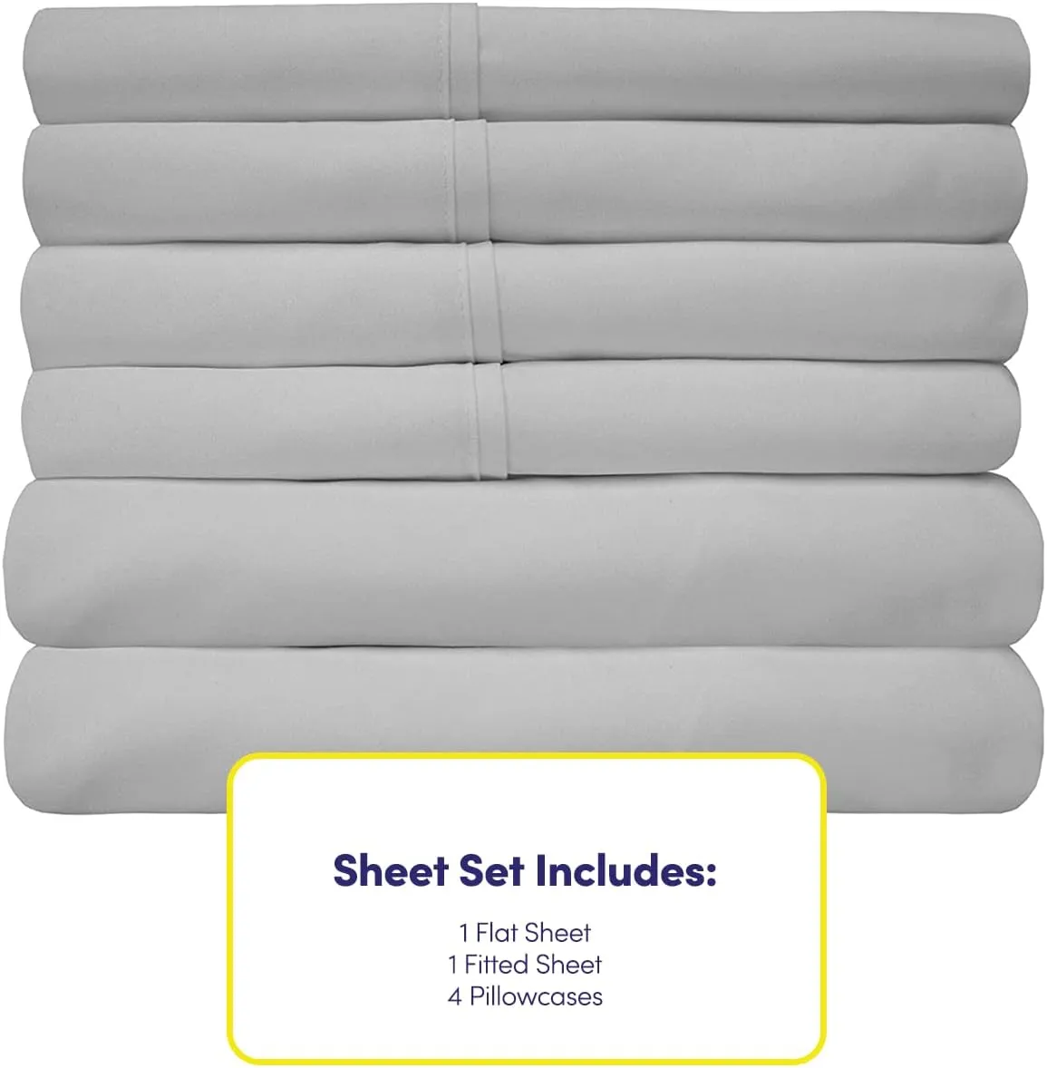 Cal King Size Bed Sheets - 6 Piece 1500 Supreme Collection Fine Brushed Microfiber Deep Pocket California King Sheet Set Bedding - 2 Extra Pillow Cases, Great Value, California King, Silver