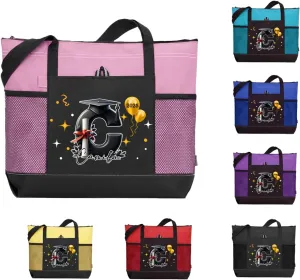 callie Personalized Name Tote Bag for Women, Custom Large Canvas Zipper Handbag