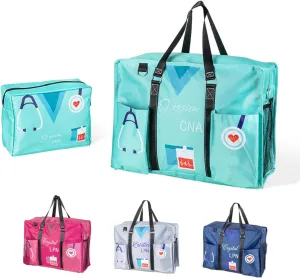 callie Personalized Name Tote Bag for Women, Custom Large Canvas Zipper Handbag