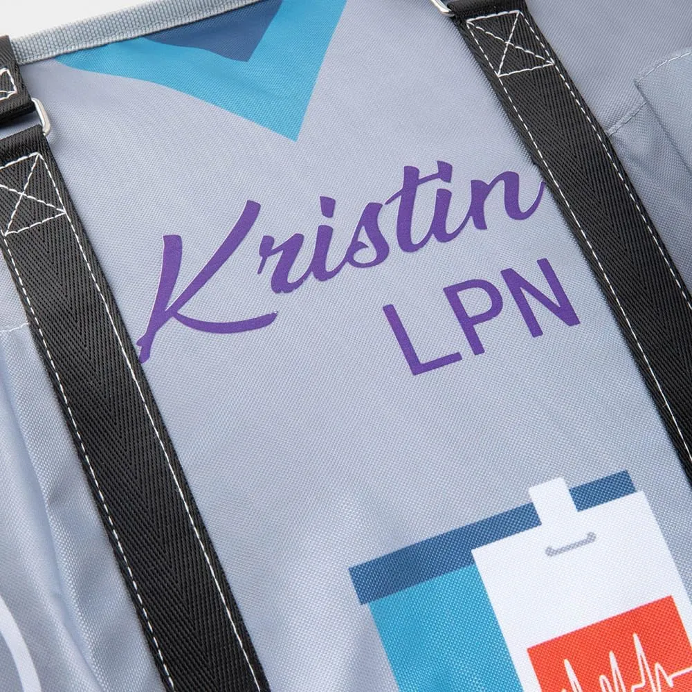 callie Personalized Name Tote Bag for Women, Custom Large Canvas Zipper Handbag