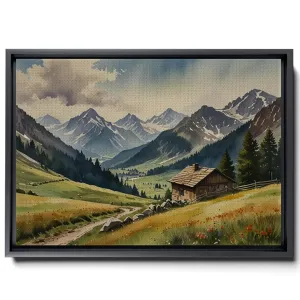 Canvas Print Rustic Mountain Landscape Print Mountain Art Print Rustic Landscape Print Mountain Canvas Valley On The Snowy Slopes Forest Prints Canvas Prints, Arts