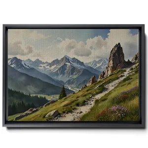Canvas Print Rustic Mountain Landscape Print Mountain Art Print Rustic Landscape Print Mountain Canvas Valley On The Snowy Slopes Forest Prints Canvas Prints, Decor