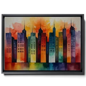 Canvas Print Vibrant Fusion Modern Colorful Abstract Wall Art Prints Canvas Artwork with Red Maya Blue and Orange Palette Texture Canvas, Print