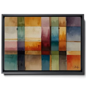 Canvas Print Vibrant Fusion Modern Colorful Abstract Wall Art Prints Canvas Artwork with Red Maya Blue and Orange Palette Texture Canvas Prints, Print