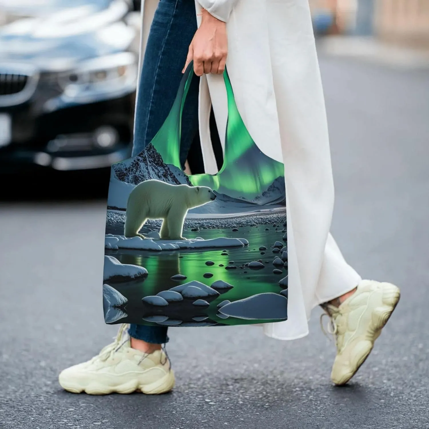 Canvas Tote Bag Lightweight Reusable Grocery Shopping Bag Ringtailed Lemur Handbag for Women Men