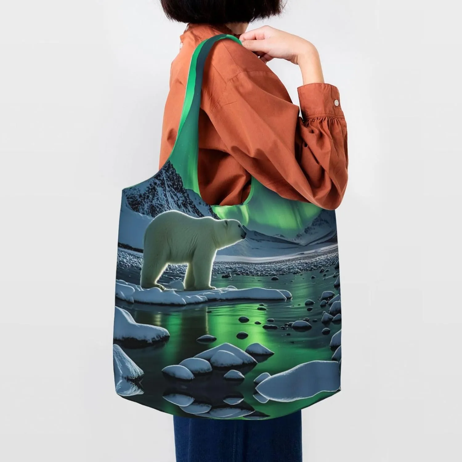 Canvas Tote Bag Lightweight Reusable Grocery Shopping Bag Ringtailed Lemur Handbag for Women Men