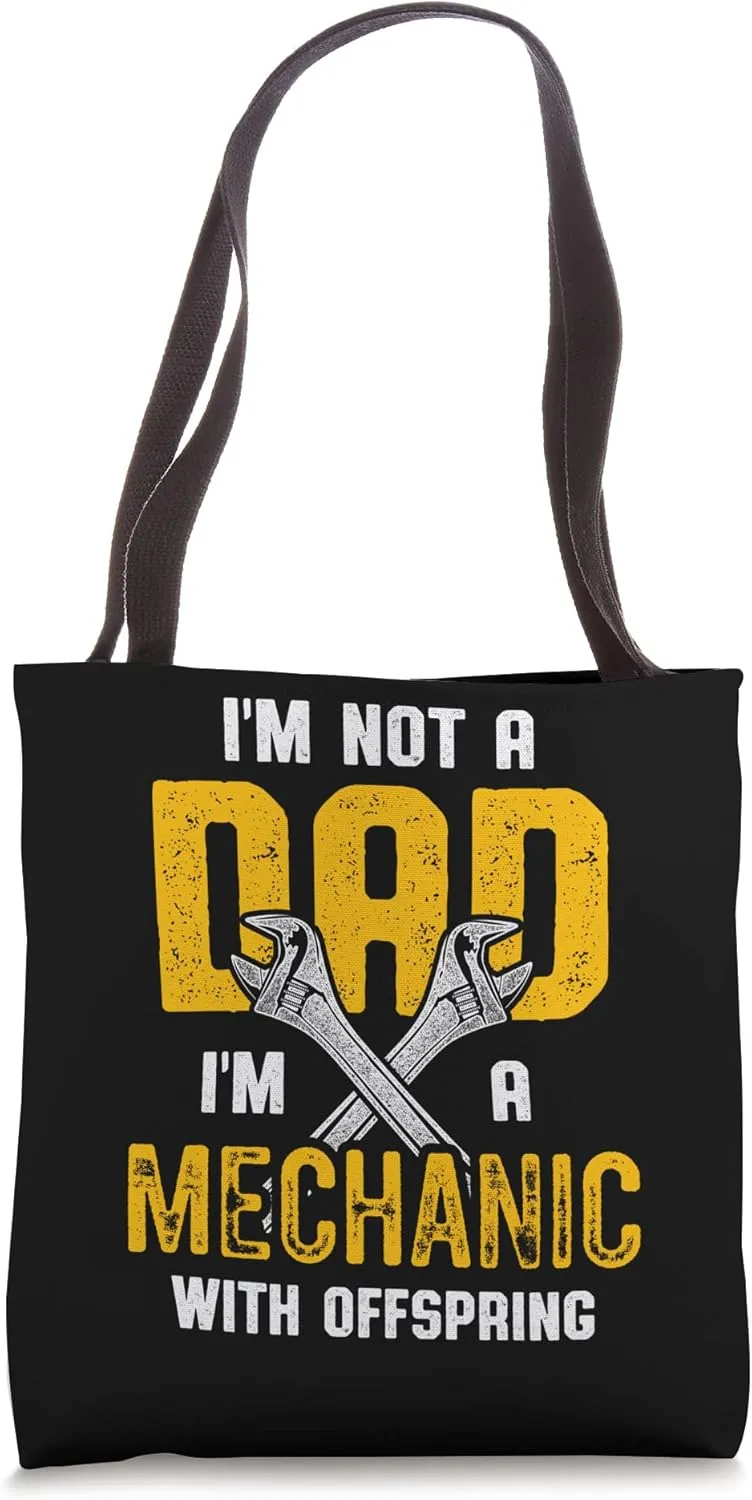 Car Mechanic Dad A Mechanic With Offspring Tote Bag