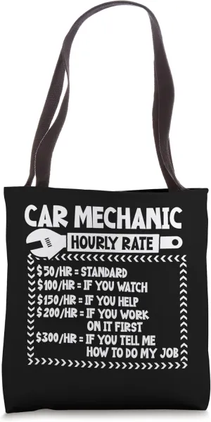 Car mechanic hourly wage salary earnings for a Car mechanic Tote Bag
