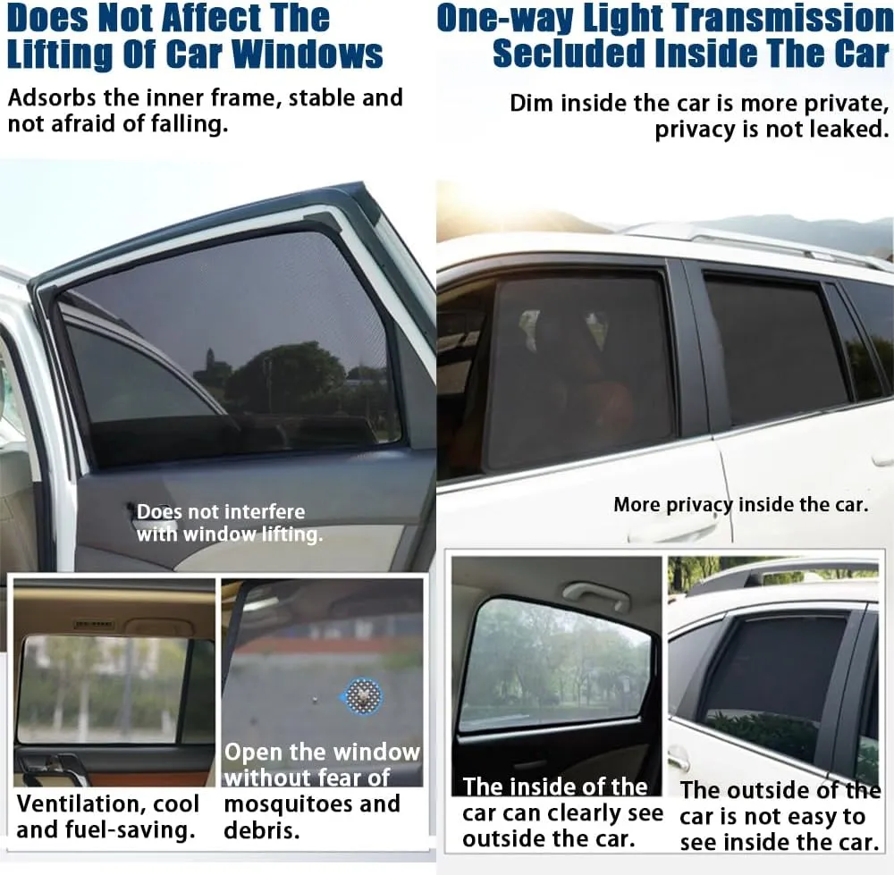 Car Window Sunshades for Opel Astron Mesh Sunshade Magnetic Suction Blackout Curtain Half Shade Sun Protection Cover Interior Accessories,5PCS