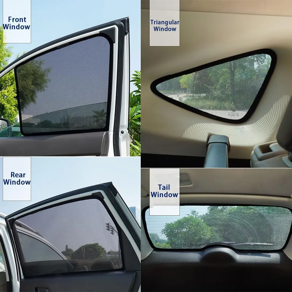 Car Window Sunshades for Suzuki Super vitra Mesh Sunshade Magnetic Suction Blackout Curtain Half Shade Sun Protection Cover Interior Accessories,5PCS