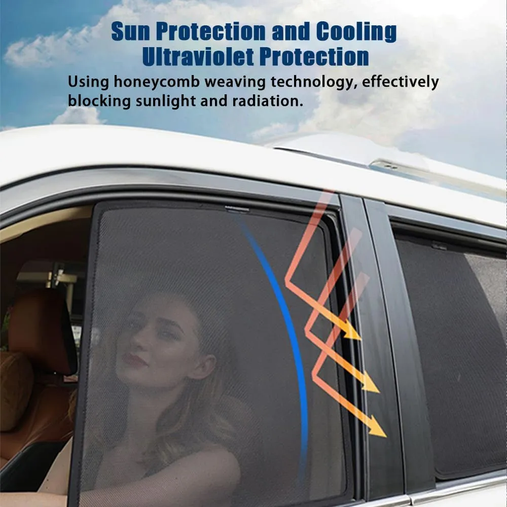 Car Window Sunshades for Suzuki Super vitra Mesh Sunshade Magnetic Suction Blackout Curtain Half Shade Sun Protection Cover Interior Accessories,5PCS