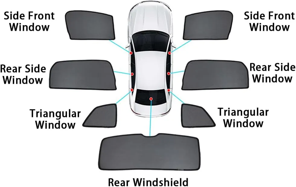 Car Window Sunshades for Suzuki Super vitra Mesh Sunshade Magnetic Suction Blackout Curtain Half Shade Sun Protection Cover Interior Accessories,5PCS