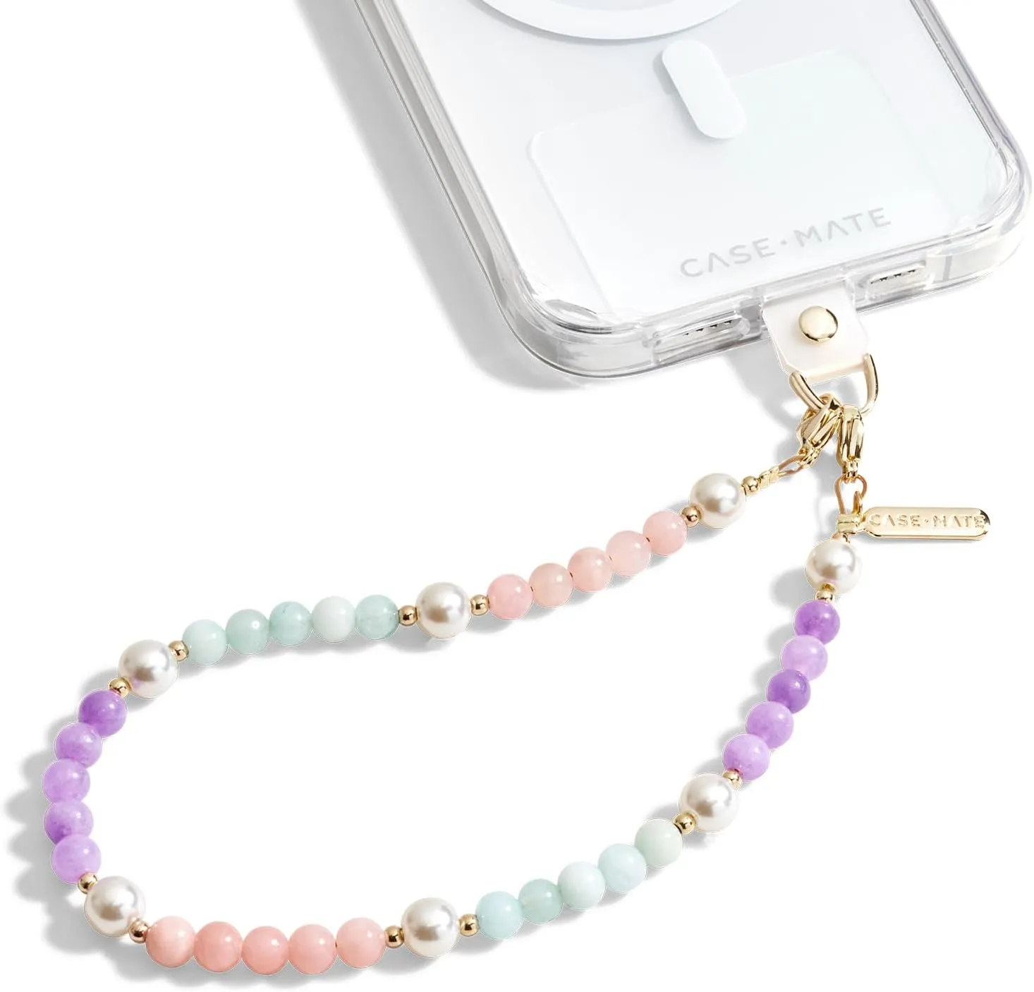 Case-Mate Phone Charm with Beaded Pearls and Gold - Detachable Anti Theft Strap - Hands-Free iPhone Wrist Strap for Women - Phone Chain Wristlet forGalaxy, Google Pixel and More - Sugar Rush